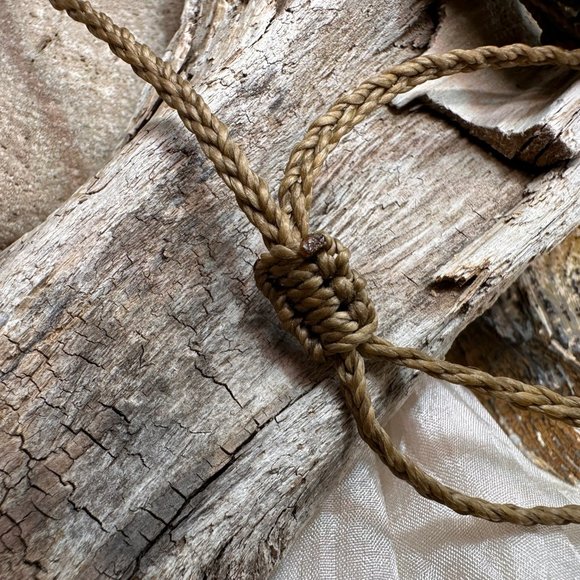 Raw Pyrite Nugget Macrame Necklace - Picture 5 of 5
